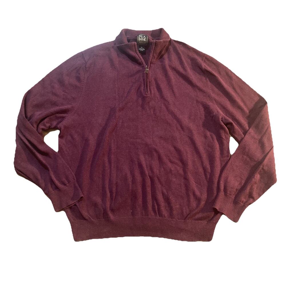 Jos A Bank Mens Pima Cotton Traveler 1/4 Zip Pullover Plum Purple Sweater XXL